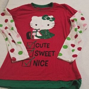 HELLO KITTY LONG SLEEVED CHRISTMAS TSHIRT